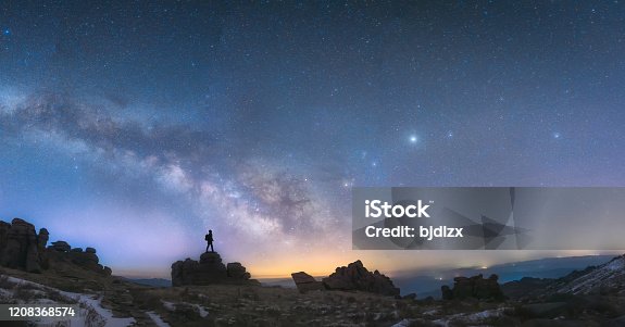 istock A man standing next to the Milky Way galaxy 1208368574