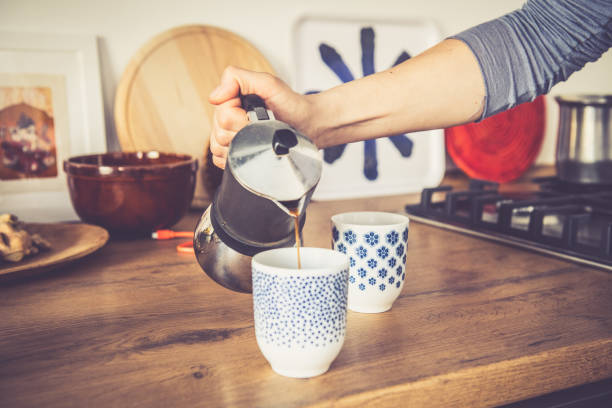 caffè mattutino per due - morning coffee coffee cup two objects foto e immagini stock