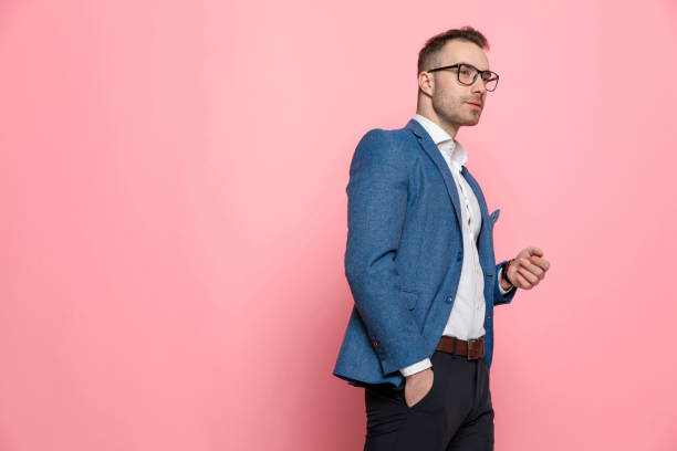 istock Eager smart casual man curiously looking away 1208375983