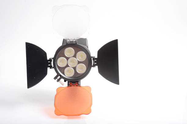 istock LED light for video and photography production on white  background 1208376463