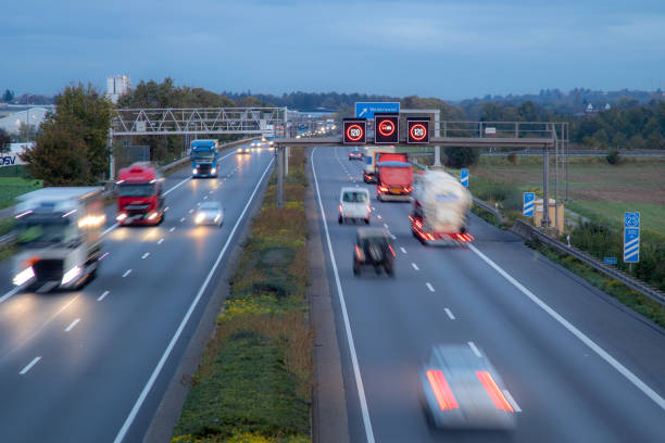 istock german autobahn A61 at dawn, rush hour, speed limit 120 1208380131
