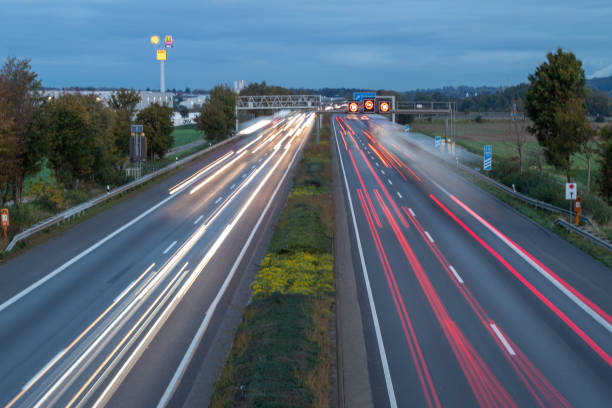 istock german autobahn A61 at dawn, rush hour, speed limit 120 1208380154