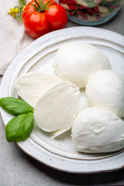 istock Cheese collection, balls Italian soft white cheese mozzarella 1208380373