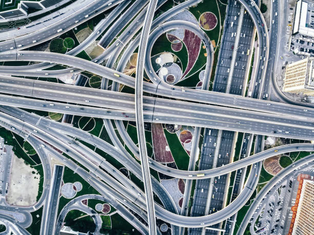 istock Drone Point View of Road Intersection / Dubai, UAE 1208385418