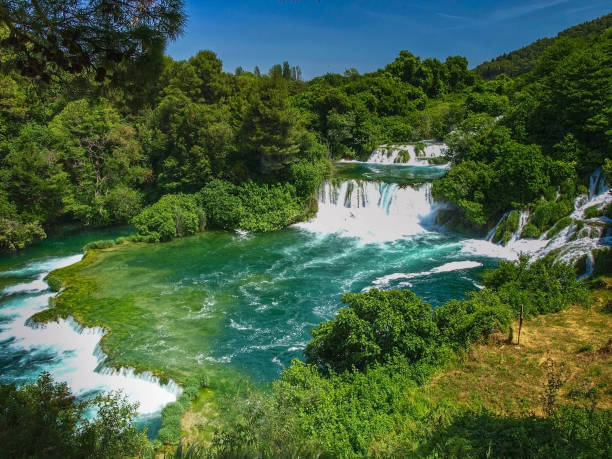 Krka waterfalls stock photo