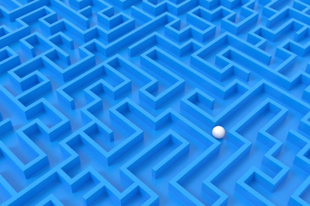 istock Abstract background of the maze. 3D rendering. 1208395362