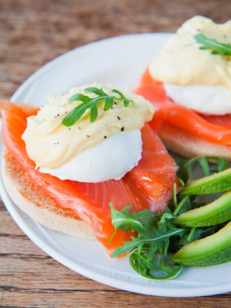 istock Eggs Benedict with Smoked Salmon on English Muffin . 1208397484