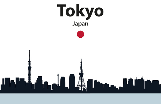 Vector illustration of Tokyo cityscape silhouette