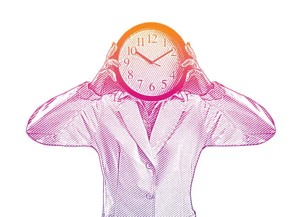 Vector illustration of Stress caused by time