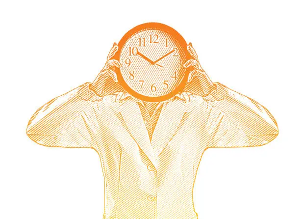 Vector illustration of Stress caused by time