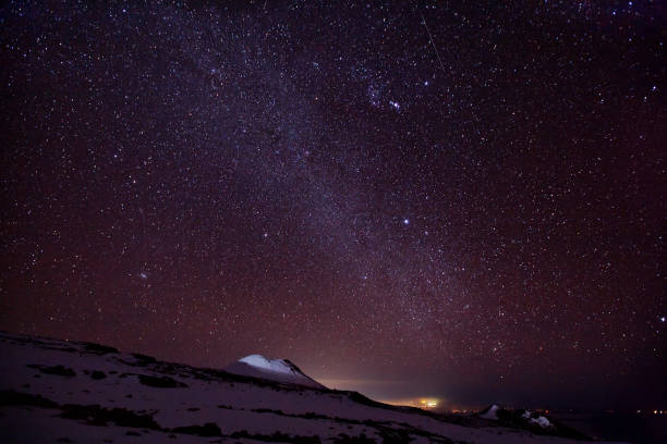 Milky Way Galaxy near Mauna Kea Summit (Big Island, Hawaii) stock photo