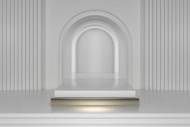 istock 3d render, abstract geometric background, cylinder podium, minimalistic primitive shapes, modern mock up, blank template, empty showcase, shop display 1208403214