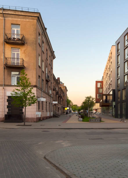 istock Spring evening at the cobbled street of Klaipeda, Lithuania 1208403389
