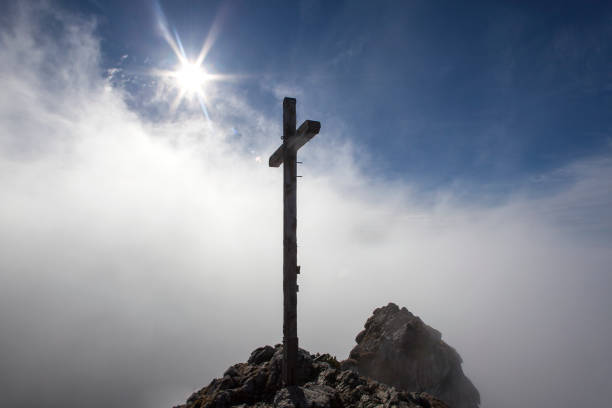 Summit cross at Taubenstein mountain, Bavaria, Germany