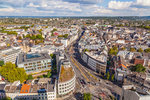 Bonn, Germany - September 22, 2012: aerial of Bonn, the former capital of Germany.
