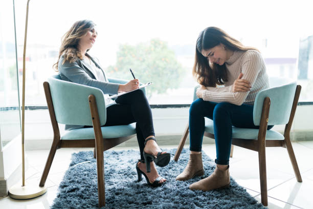 istock Crying Woman Sharing Her Issues With Psychologist 1208419277