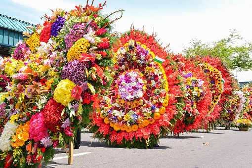 Different Silletas Exhibited in the parade of the Flower Fair that takes place every August this time correspond to the year 2016.