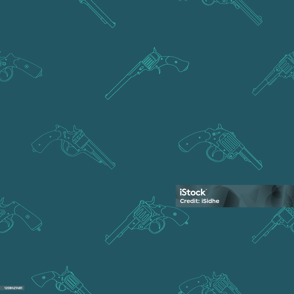 Revolver Patterning Seamless Vector Pattern With Revolvers Stock Illustration - Download ...