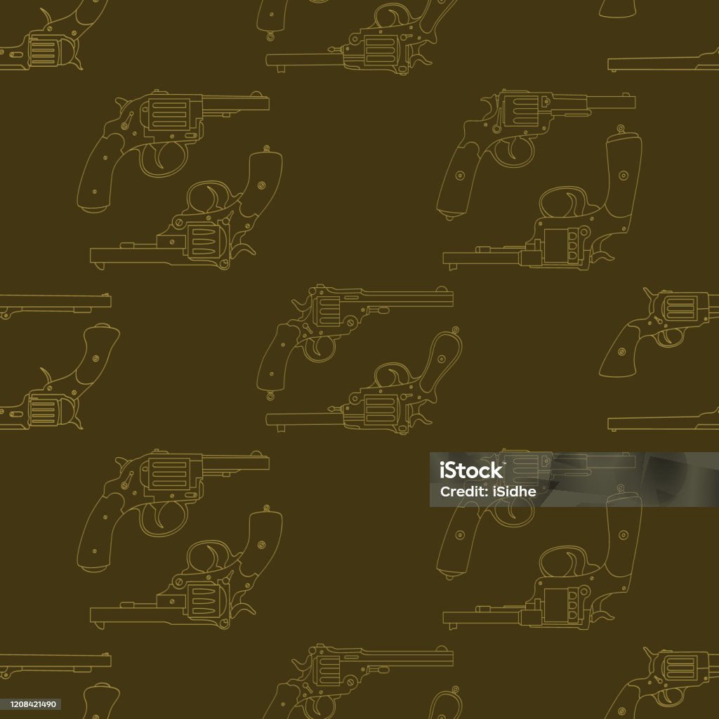 Revolver Patterning Seamless Vector Pattern With Revolvers Stock Illustration - Download ...