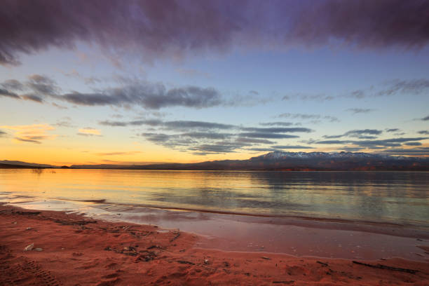 A sunset over Sand Hollow State Park in southern Utah.
