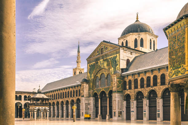 Omayad mosque in ancient City of Damascus Exterior of Omayad mosque in ancient City of Damascus (Syrian Arab Republic) after war ended in 15.02.2020 grand mosque stock pictures, royalty-free photos & images