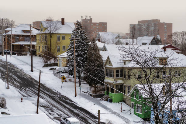 istock residential street after snowstorm 1208428006