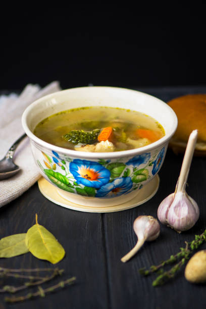 istock buckwheat green soup with chicken meat, broccoli and vegetables 1208430813