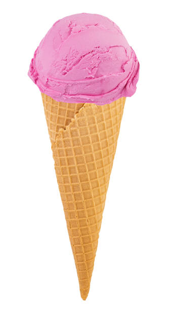 istock strawberry  ice cream in the cone on white background with clipping path 1208431534