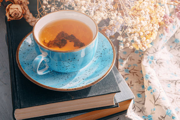 istock warm tea and a book in the sunshine 1208431581