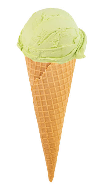 istock peppermint ice cream in the cone on white background with clipping path 1208431582