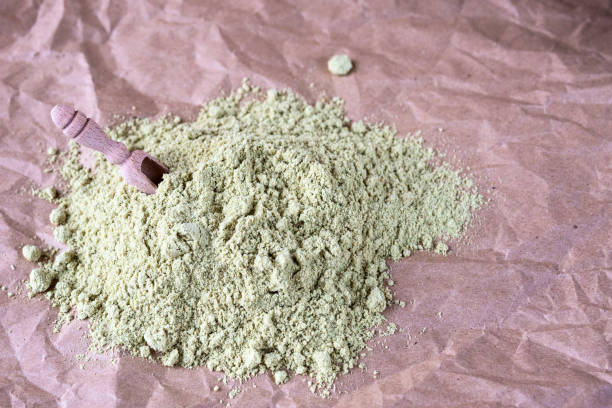 istock Pumpkin seed flour on kraft paper. 1208431859