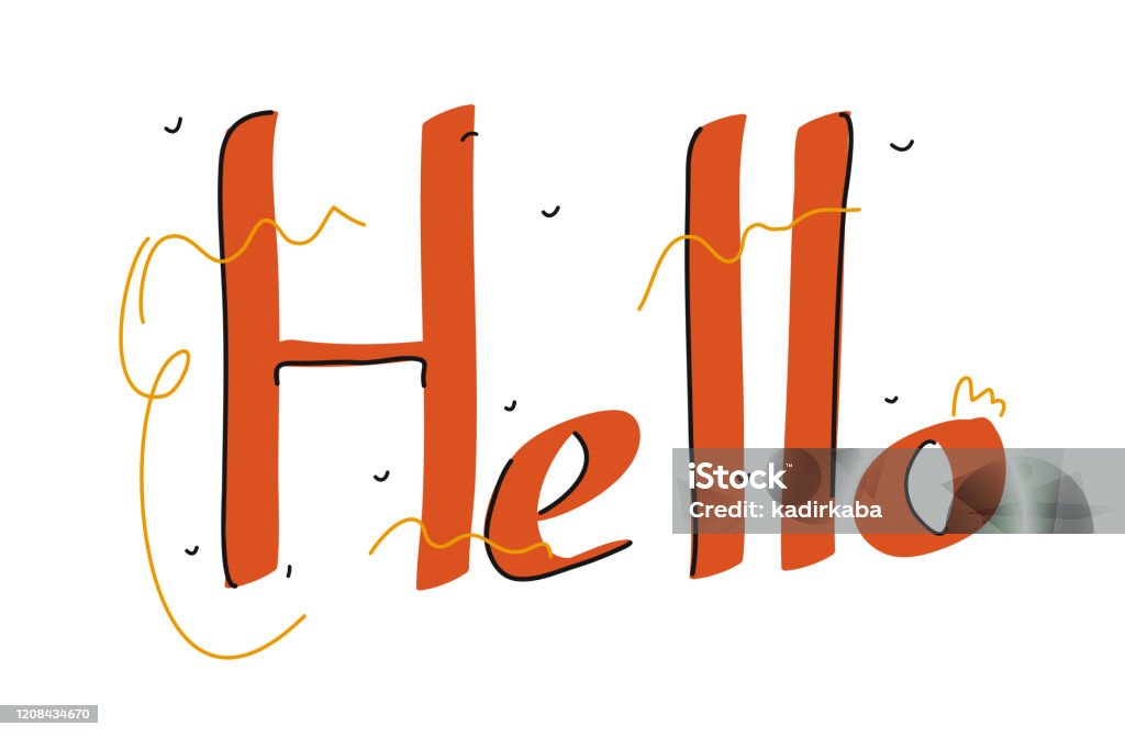 Creative Hello Image Hello Vector Illustration Flat Modern Design For Web Page Banner Stock ...