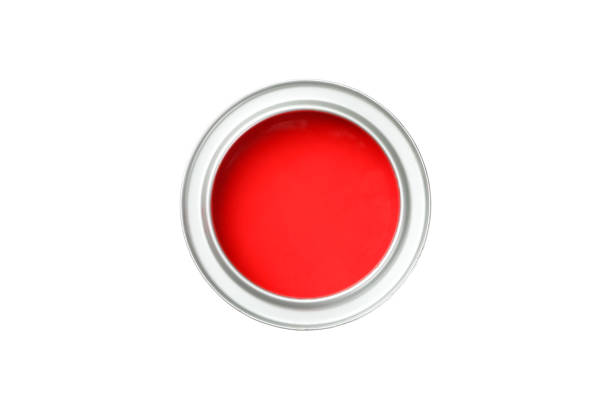 istock Can of red paint isolated on white background 1208434849