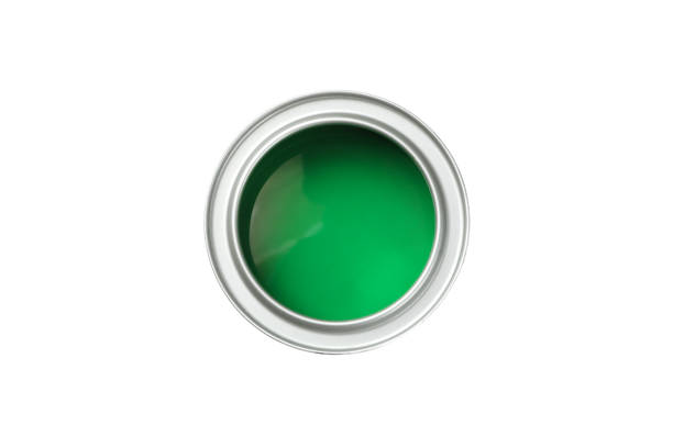 istock Can of green paint isolated on white background 1208436129