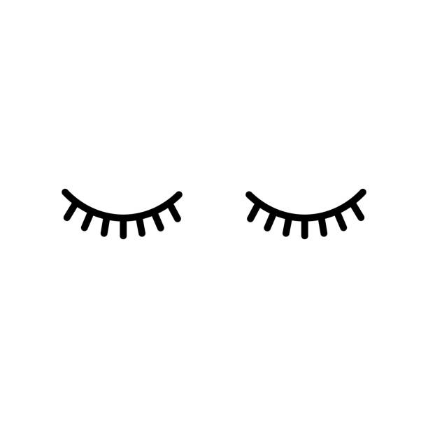 Abstract closed eyes with lashes. Abstract closed eyes with lashes. eyes closed stock illustrations