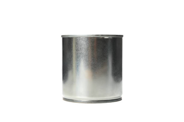 istock Blank metal can isolated on white background 1208437672