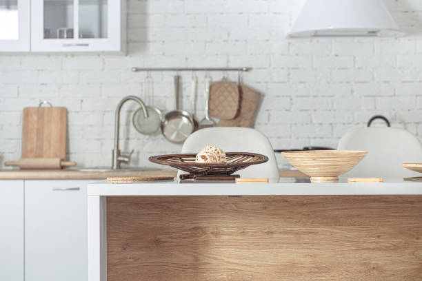 istock Modern stylish Scandinavian kitchen interior with kitchen accessories. 1208438243