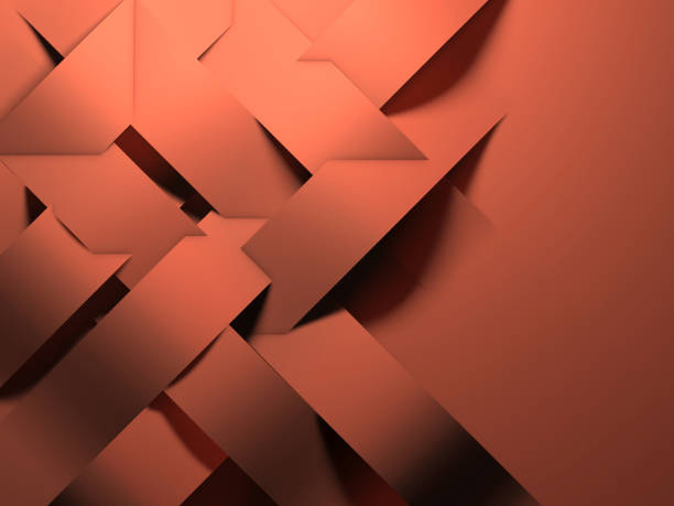 istock Abstract geometric background, paper stripes 3d 1208438361