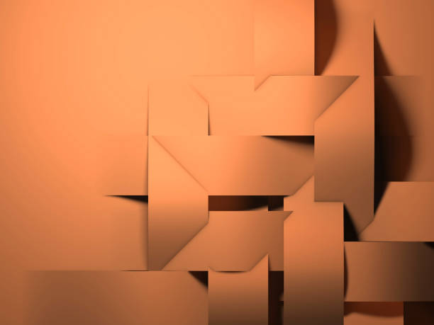 istock Abstract geometric background, bent paper stripes 1208439076