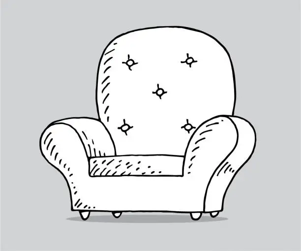 Vector illustration of Hand drawn armchair