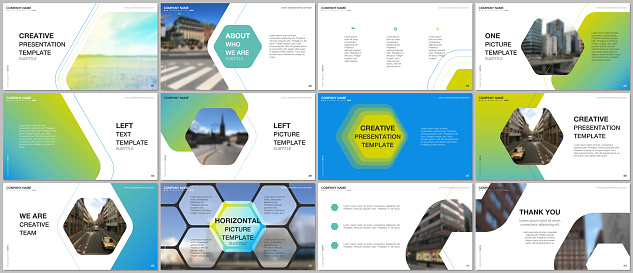 Minimal presentations design, portfolio vector templates with hexagonal design background, hexagon style pattern. Multipurpose template for presentation slide, flyer leaflet, brochure cover, report