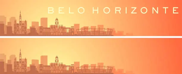 Vector illustration of Belo Horizonte Beautiful Skyline Scenery Banner