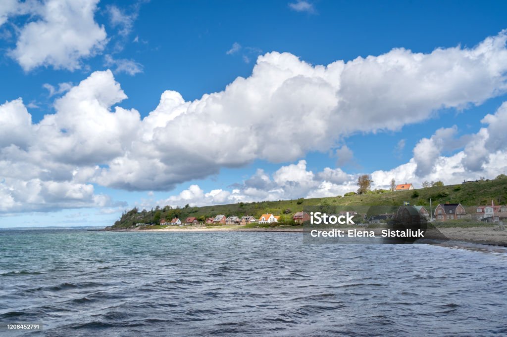 Ven island harbour between Denmark and Sweden Agricultural Field Stock Photo