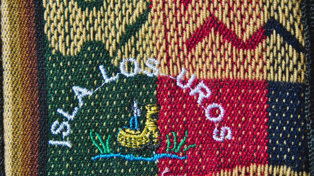 istock Uros Island embroidery texture in the Peruvian Andes 1208455854
