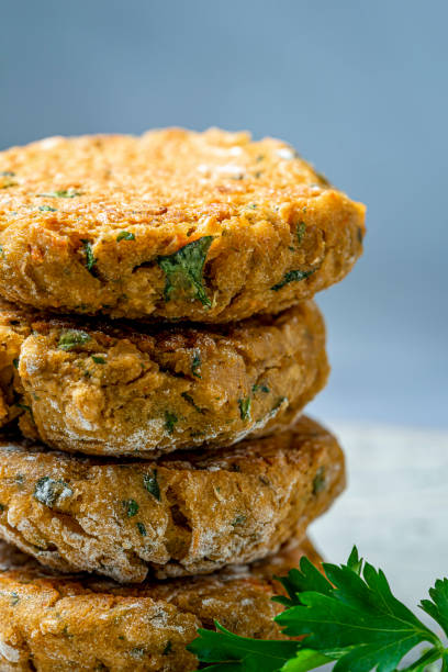 istock Vegan chick-pea burger patties 1208457013
