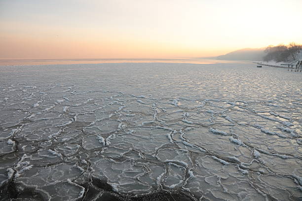 istock Sunset on the sea - ice floe. Poland, Gdynia 120845770