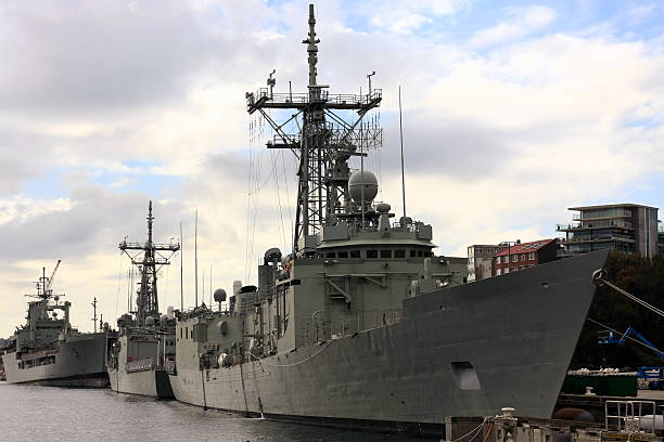 istock Naval warships in port. 120846056