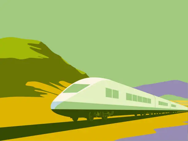 Vector illustration of High Speed Trains