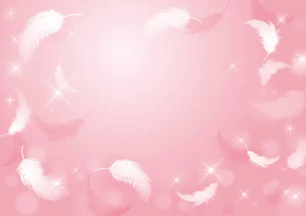 Vector illustration of Wings and pink background