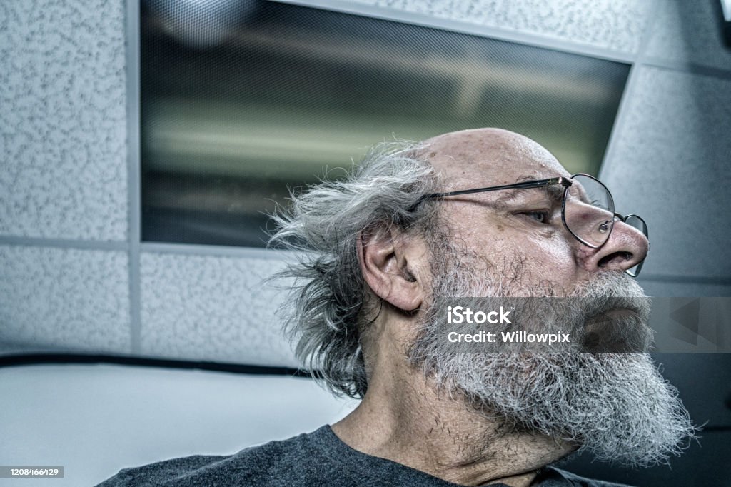 Bushy Gray Beard Tangled Hair Senior Man Hippie Stock Photo - Download  Image Now - Aging Process, Hair, 60-69 Years - iStock